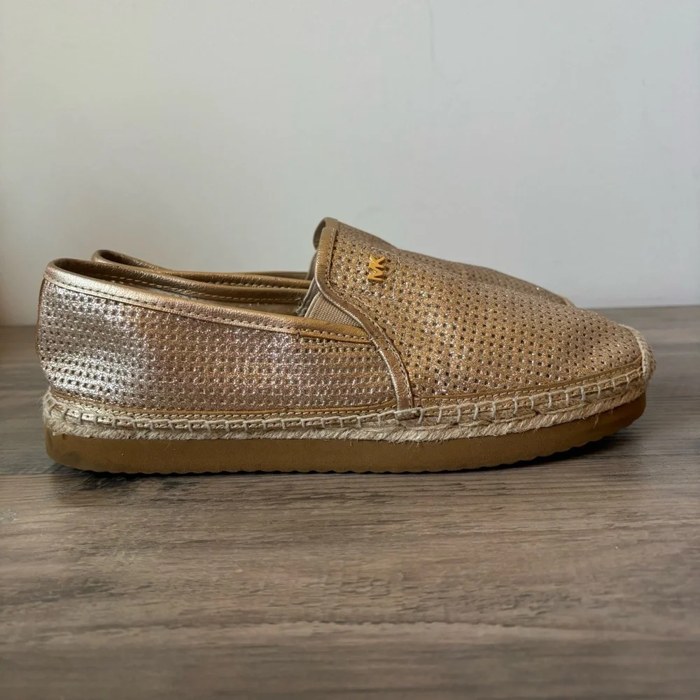 Michael Kors Gold Glitter‎ Espadrilles Flats Size 8.5